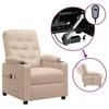 VidaXL Electric Reclining Massage Armchair Cream Fabric 3098860