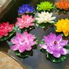 18cm Colorful Artificial Lotus Fake Floating Water Lily Flower Lotus Lifelike Micro Landscape Pond Plants Garden Pool Decor