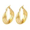 Direct supply multi-layer stainless steel earrings women's trend light luxury versatile earrings plated 18k earrings fashion