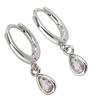 Elegant Zircon Teardrop Dangle Earrings Portable for Women Gold Silver Plated Sturdy Copper Jewelry Accessory Daily Use