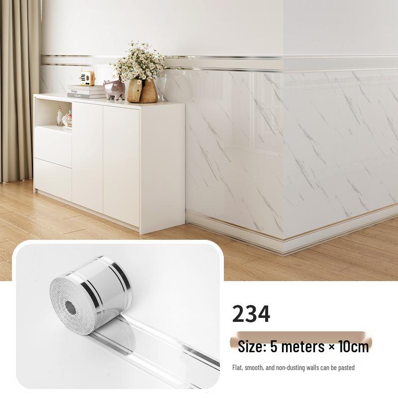 Самоклеящийся рулон настенных стикеров 10 см x 5 м: Плиточный плинтус и угловое оформление