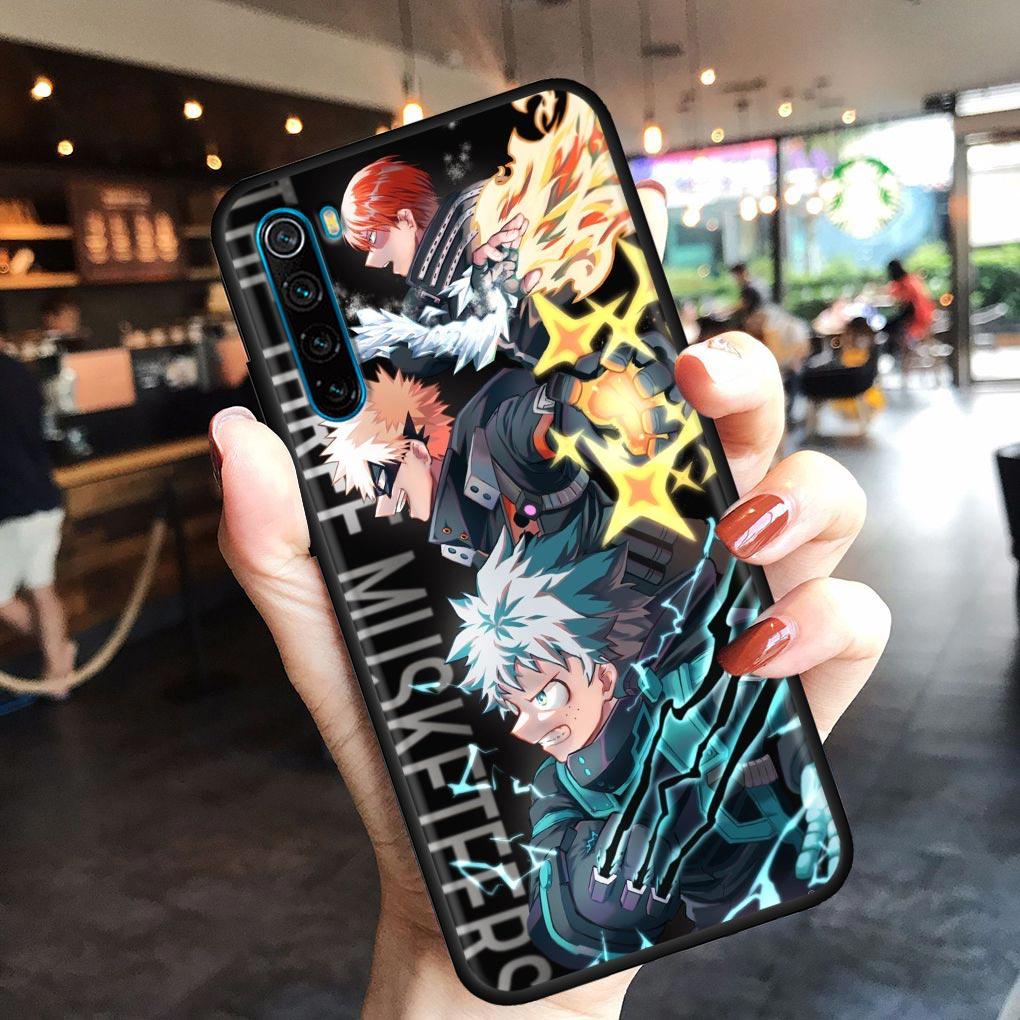 Чехол для мобильного телефона My Hero Academia в стиле аниме для Redmi Note 10, 11, 11S, 11E, 7, 8, 8T, 9, 9S, 9T Pro Plus, 4G, 5G, черный мягкий чехол, принципиально