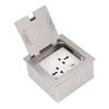 Recessed Floor Outlet Box Water Proof Stainless Steel Flat Socket 16A 2   3 Holes USB   Port Silver