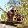 Charming Wooden Bird House - Nests for Outdoor Hanging, Attracting Bluebirds, Hummingbirds, and Sparrows Natural Design,- Perfect  Home Decoration