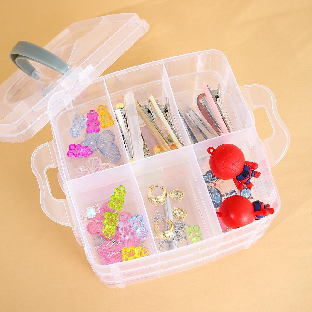 3-слойный пластиковый ящик для хранения 18 ячеек Органайзер для игрушек и мелочей Настольный