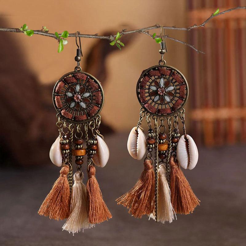 Bohemian Ethnic Tassel Earrings - Tribal Style for Holiday Travel Photography