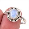 Natural Rainbow Moonstone Gemstone Handmade 925 Sterling Silver Ring S.9.5 B8G88