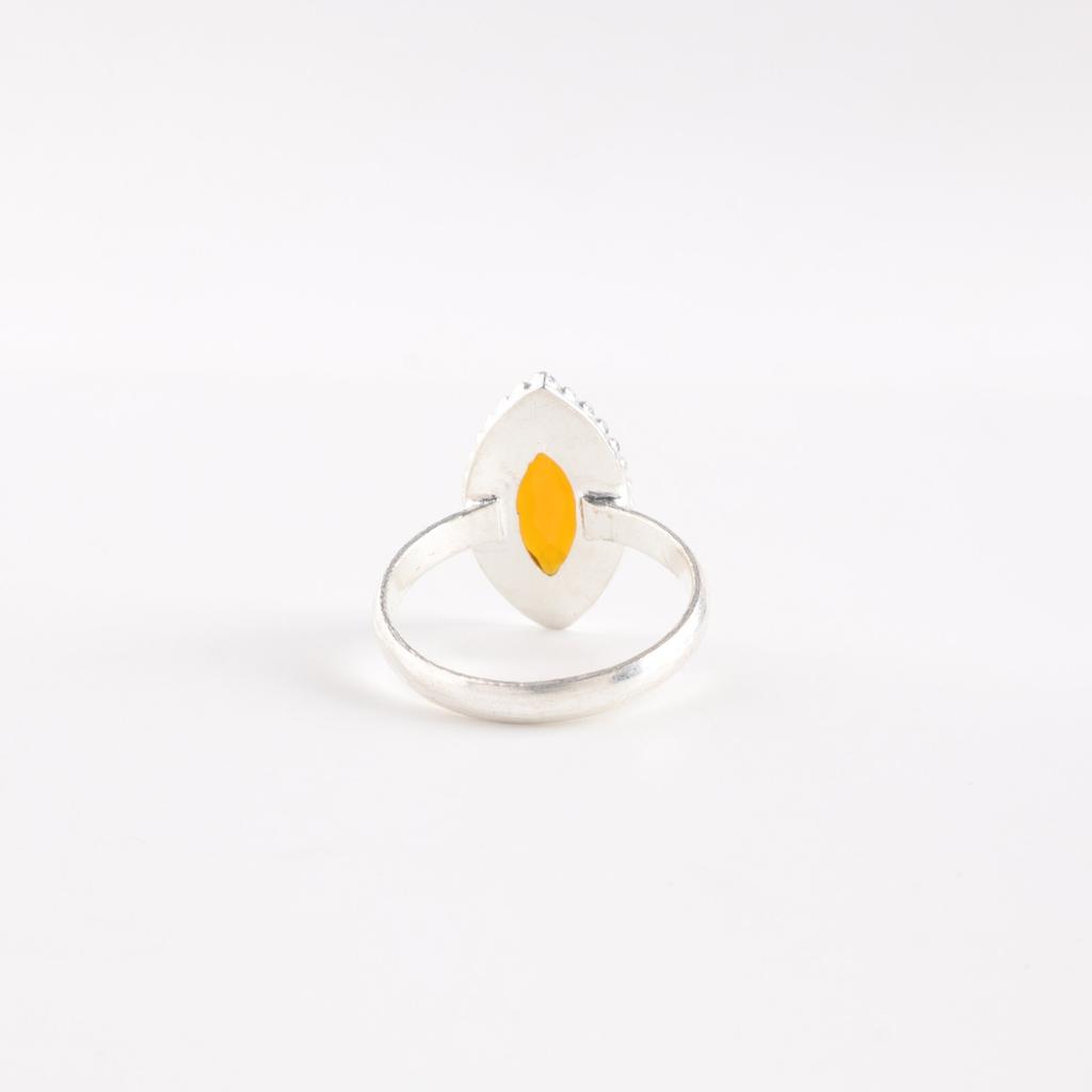 Natural Citrine Gemstone 925 Sterling Silver Jewelry Handcrafted Statement Ring RR-25-6