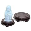 Round Wooden Flower Stand, Natural Ebony-Look Black Catalpa Wood, for Lotus Flowers, Buddha Statues, Display Shelves, Collectibles, and Bonsai (Size