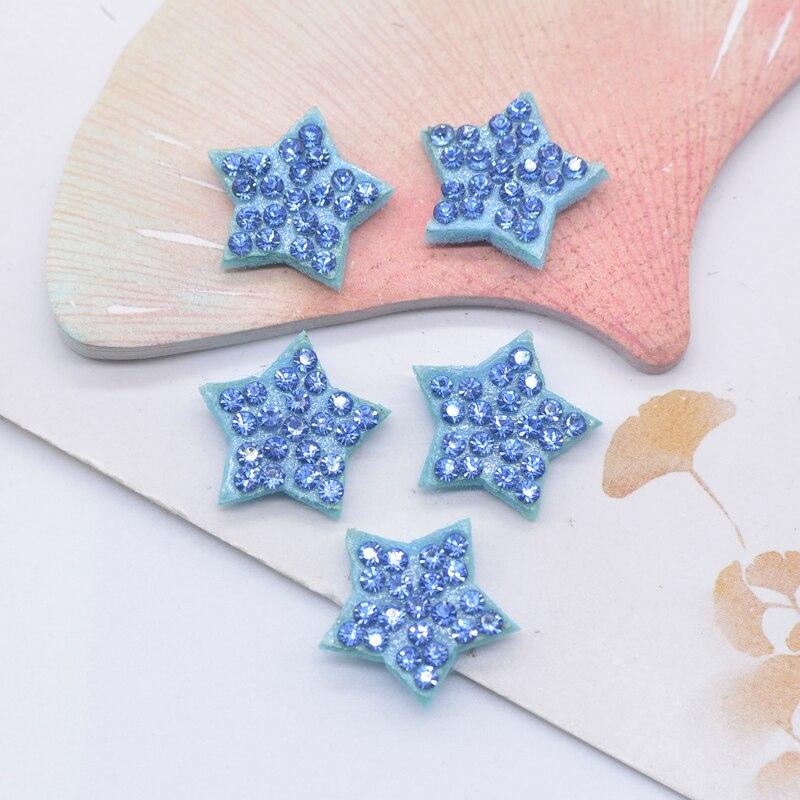 30 шт., 16 мм, мягкие разноцветные нашивки со звездами и стразами для рукоделия, одежда, шляпа, головные уборы, заколки для волос, бант, декор, аппликации, аксессуары