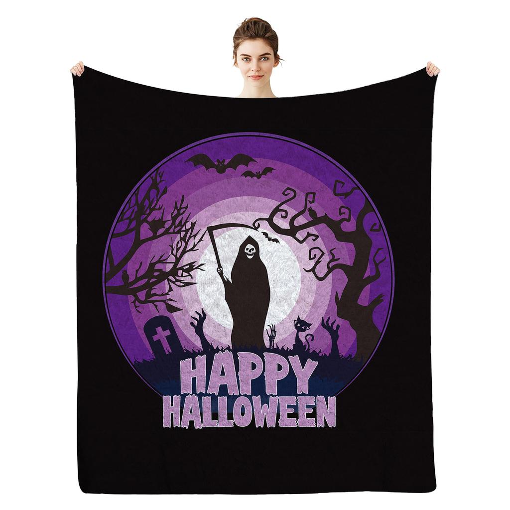 Halloween Series Printed Blanket for Sofa Bed Travel Camping Living Room Office Conditioning Blanket for All Seasons Gifts
