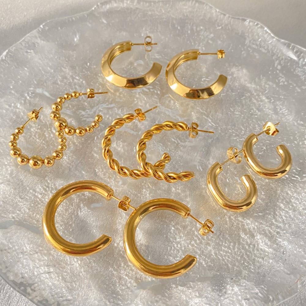 EMANCO Vintage Spiral Twist Hoop Earrings for Women Punk Party Earrings Trendy Gold Color Earrings Jewelry Pendientes