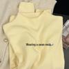 Korean Style Women's Lemon Yellow Soft Sweater - Autumn/Winter