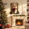 Seasonal Wall Art Decor Christmas 3D Reindeer Sticker, Self?Adhesive Winter Snow Scene Decals Mural, Removable Holiday for Home Store Stickers
