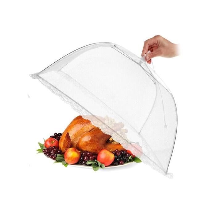 Cloche alimentaire pliable - Anti mouche - Maille polyester - Voyage - Camping - Maison