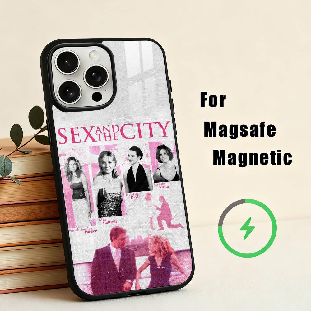 S-Sex and the City  Phone Case For iPhone17,16,15,14,13,12,11 Plus,For Magnetic Wireless Charge Cover