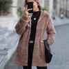 Новый осенне-зимний длинный кардиган с капюшоном свободного кроя, плюшевое пальто