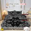 Classic Black Paisley Art Flower 3D Printed Quilt Cover Vintage Bedding Cover Home Polyester Textiles Duvet Cover Pillowcase