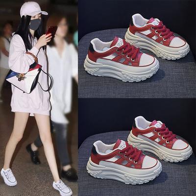 Корейская версия летней новой женской обуви для папы, модная студенческая дышащая спортивная обувь на толстой подошве, увеличивающая рост, для отдыха