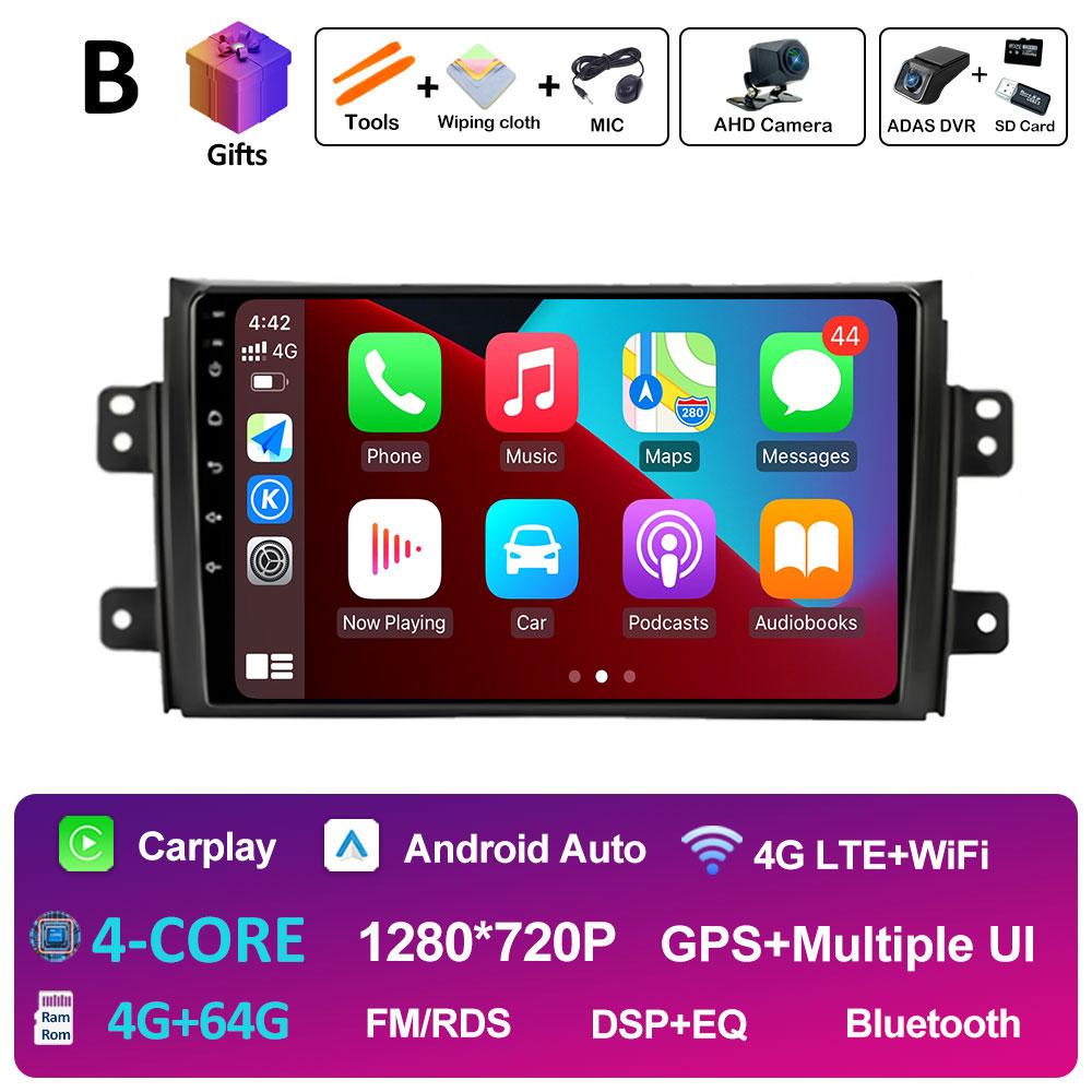 Беспроводная интеллектуальная система Carplay Android для Suzuki SX4 SX 4 2006 2007 2008 2009 - 2013 Bluetooth QLED IPS экран аксессуары