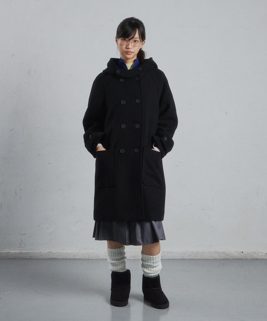 CGP (Women) Double Button Long Coat - Black