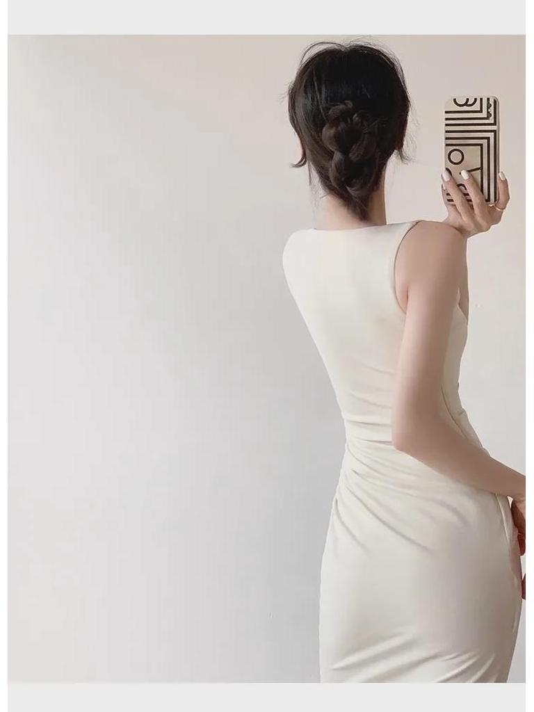 Элегантное летнее платье с принтом «рыбий хвост»: Высококачественный квадратный воротник во французском стиле для женщин