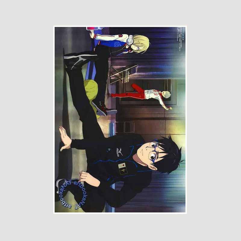Vintage Sports Anime Yuri On Ice Posters and Prints White Paper Poster Wall Art Painting Home Decor Room Bar Decoration Pictures Interior Mural