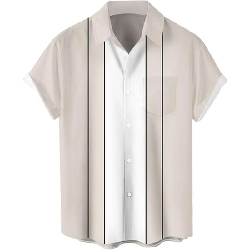 Мужская гавайская рубашка с коротким рукавом на пуговицах, винтаж 1950-х, рубашка для боулинга, повседневная пляжная летняя