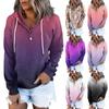 Women's Casual Fashion Vintage Print Long Sleeve Button Pullover Hoodies Sweatshirts