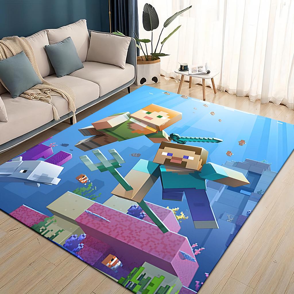 3D Мой Мир Строительная Игра Мультяшный Ковер Коврик для Гостиной Спальни Дома Украшение Дивана, Детский Игровой Нескользящий Напольный Коврик