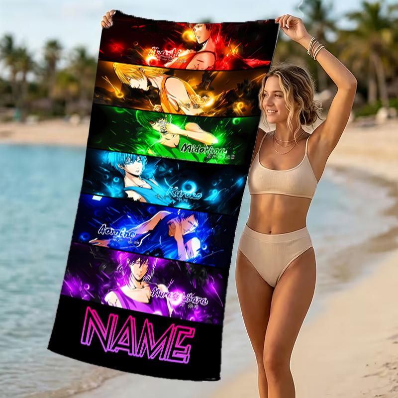Customizable personalized beach towels Kuroko's Basketball themed designs.Suitable for the beach, yoga, sports;ideal as beach accessories