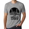 Мужская футболка с рисунком Softball с 1986 года Gris Chine