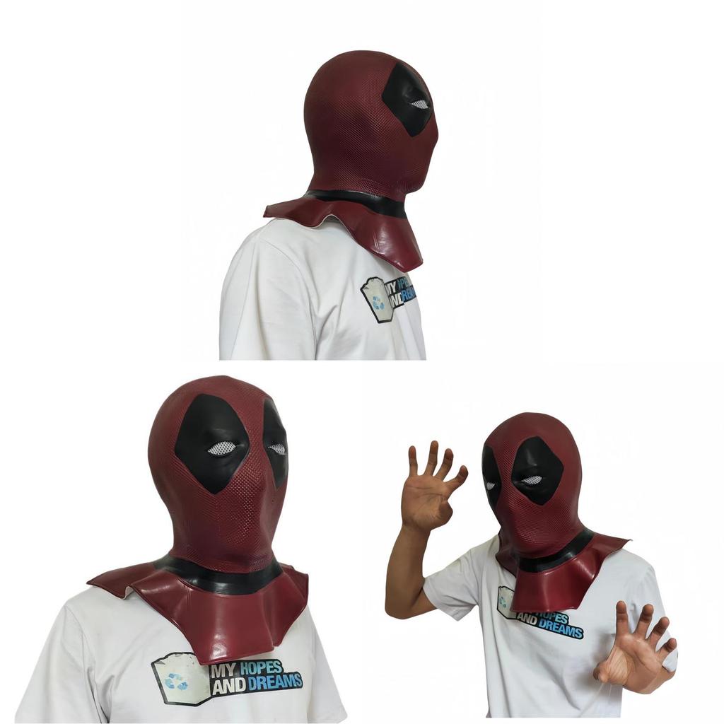 Marvel Deadpool Costume Mask Latex Halloween Face Cover For Events And Parties