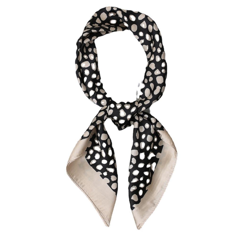 2021 Fashion 70*70cm Square Women Cat Anchor Silk Shawl Scarf Office Lady Hair Neck Headband Foulards Headcloth Muslim Hijab