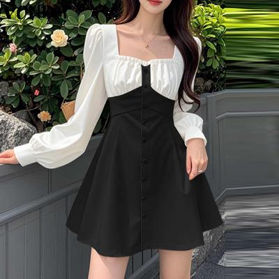 Женские летние платья-фонарики с коротким рукавом и талией