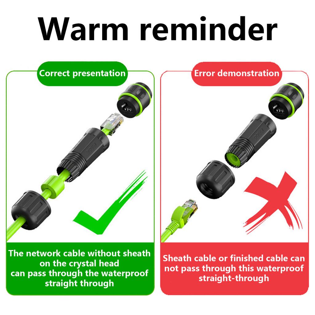 Водонепроницаемый соединитель RJ45 Ethernet, гигабитный сетевой разъем, пылезащитный соединитель CAT6/CAT5E/CAT5 для использования вне помещений, поддержка POE