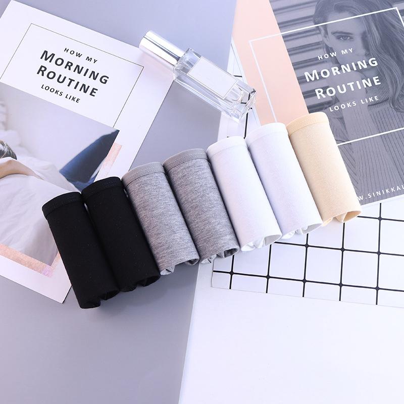 Женские хлопковые трусики, 7 шт./компл., однотонное нижнее белье, удобные трусики со средней посадкой для девочек, дышащие трусы, женское нижнее белье XXL