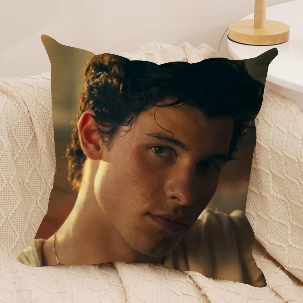Singer SShawn Mendes Cushion Cover Silky Short Plush DoubleSided Printed Pillow Case for Sofa All Seasons Home Decor Gift