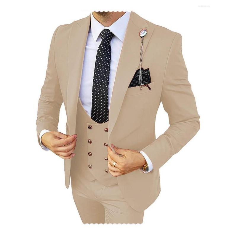 3 шт. мужские приталенные костюмы, разноцветный пиджак, жилет и брюки, костюмы для выпускного вечера для мужчин