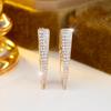 Unique Gold Color Geometric V Shaped Drop Earrings for Women Fashion Zircon Jewelry Gifts