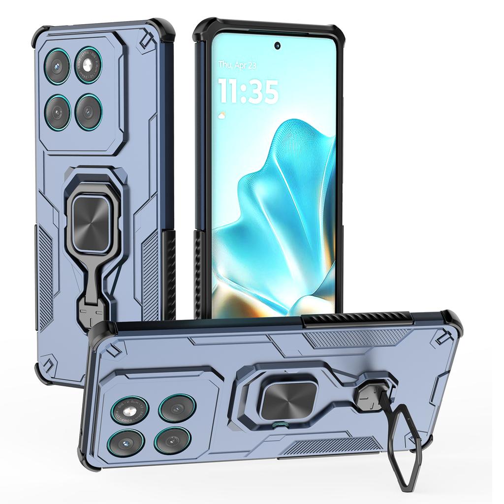 For Motorola Edge 60 Fusion 5G Case Rotatable Ring Kickstand PC+TPU Shockproof Phone Cover