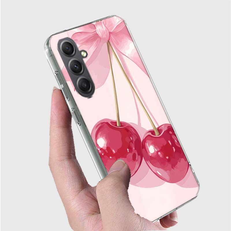 Cherry Bow Phone Case for Samsung A16 A26 A36 A56 A17 A37 A57 A07 A06 A02S A03 A04S A05S Galaxy Note 20 10 A50S A71 A51 A31 A30