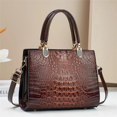 Классическая ретро женская сумка через плечо большой вместимости с крокодиловым узором, сумка-кроссбоди, дизайнерская сумочка класса люкс, сумка-тоут для работы