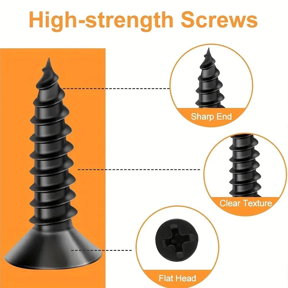 12pcs/box Heavy Duty L-Shaped Corner Brace,Black Steel Angle Bracket with Screws for Furniture/Wardrobe/Bookshelf Connection