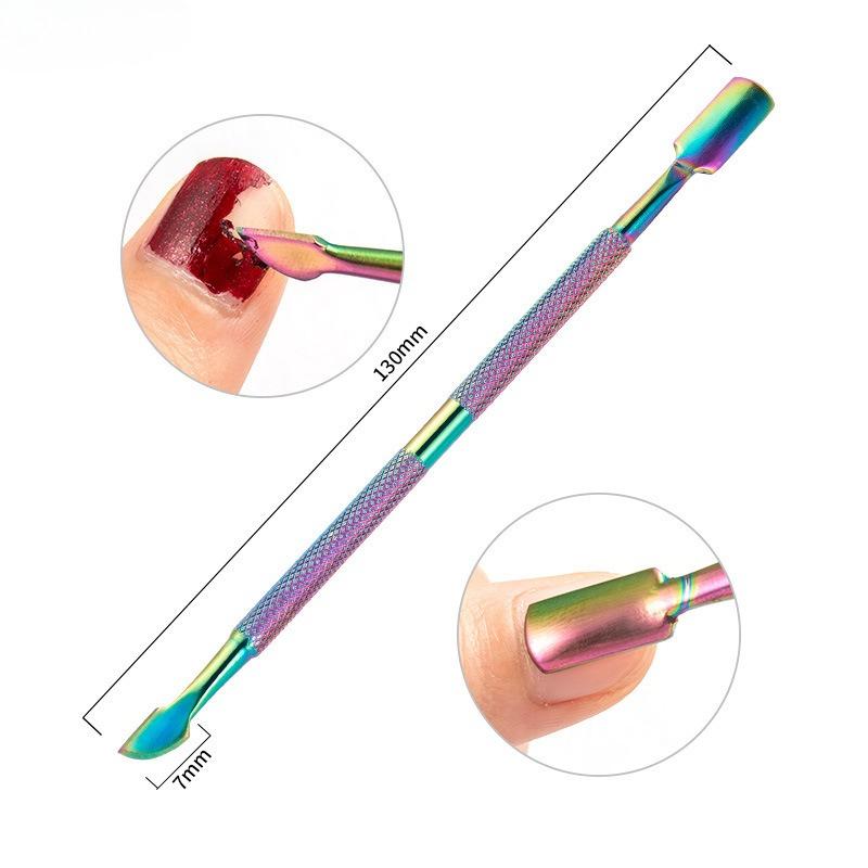Hook Type Cuticle Pusher Nail Polish Remover Gel Nail Polish Peeler Scraper Stainless Steel Clean Manicure Tool for Nail Art