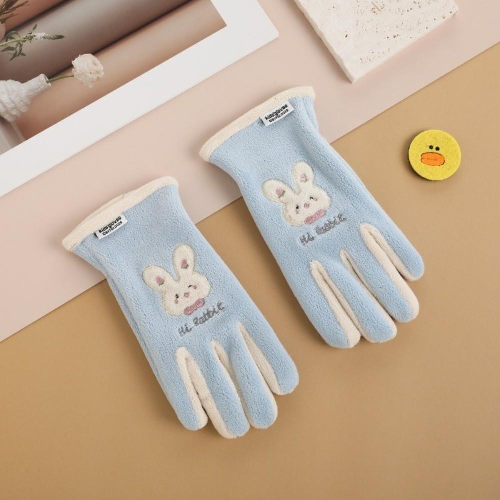 Plush Ski Gloves Polar Fleece Full Finger Gloves New Windproof Coldproof Gloves Autumn and Winter