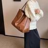 Large Capacity Niche Design Casual Versatile Simple Fashion Pu Texture Shoulder Handbag Tote Bag