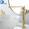 POIQIHY смеситель для раковины, золотой смеситель для раковины, однорычажный смеситель для раковины, кран для горячей и холодной воды, латунный кран для раковины