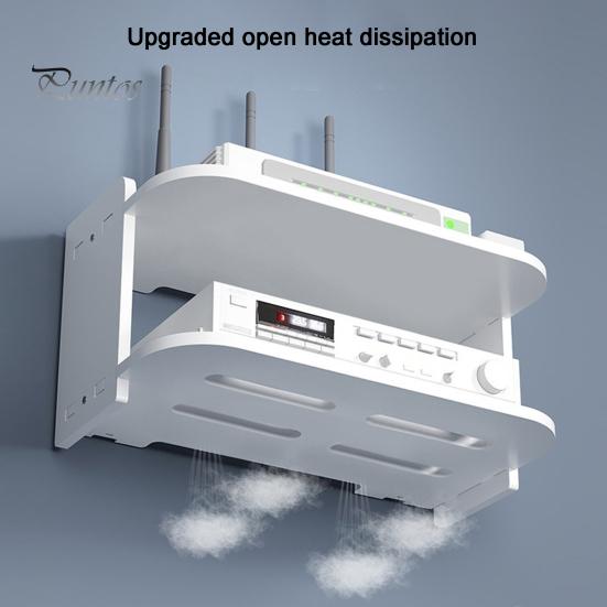 Настенная полка, маршрутизатор, органайзер для удлинителя, двухслойная конструкция, прочная несущая способность, простая установка, плавающая стойка, настенный держатель