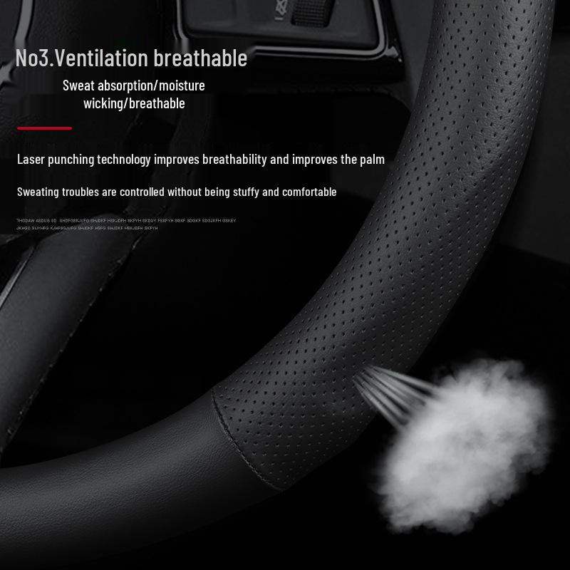 BYD Leather Steering Wheel Cover: Fits Tang, Song, Qinplus, Han, Yuan Pro - All-Season Genuine New Energy Sleeve